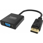 An image showing Black DisplayPort to VGA Adaptor