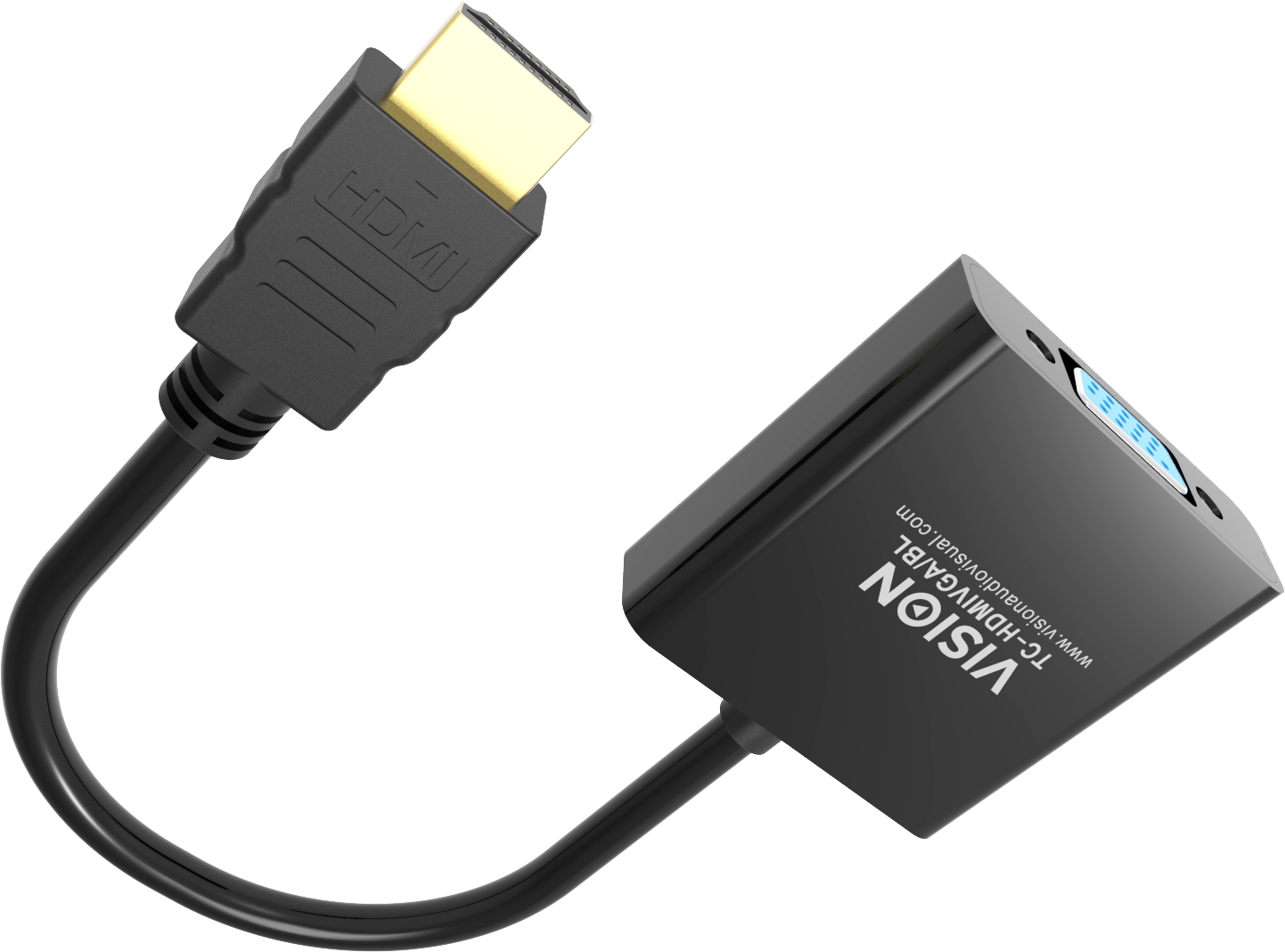 Black HDMI to VGA Adaptor | Vision Audio Visual