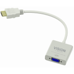 An image showing White HDMI to VGA Adaptor