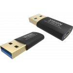 An image showing TC-USB3AC-BL Adaptateur professionnel noir USB-C vers USB 3.0 A
