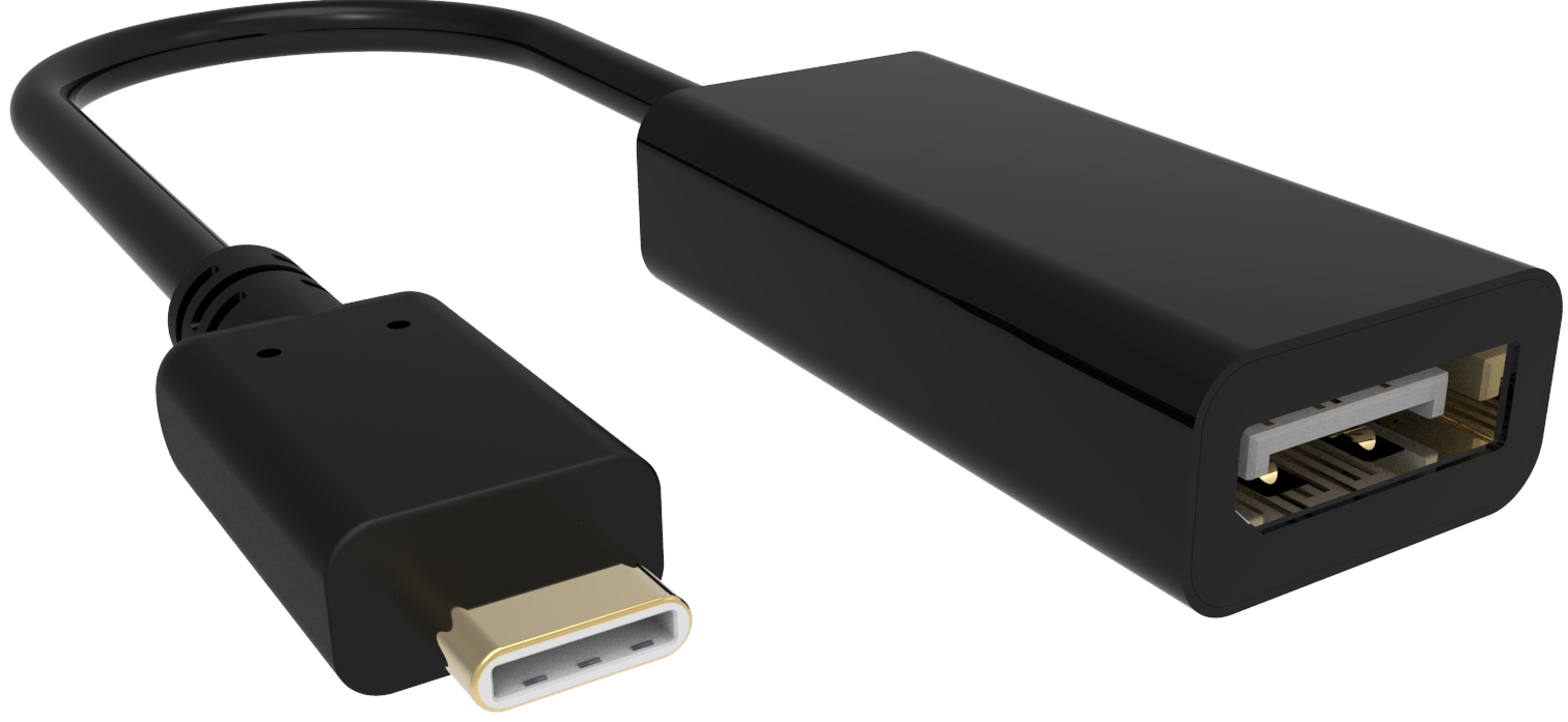 An image showing Black USB-C to 8K DisplayPort Adaptor