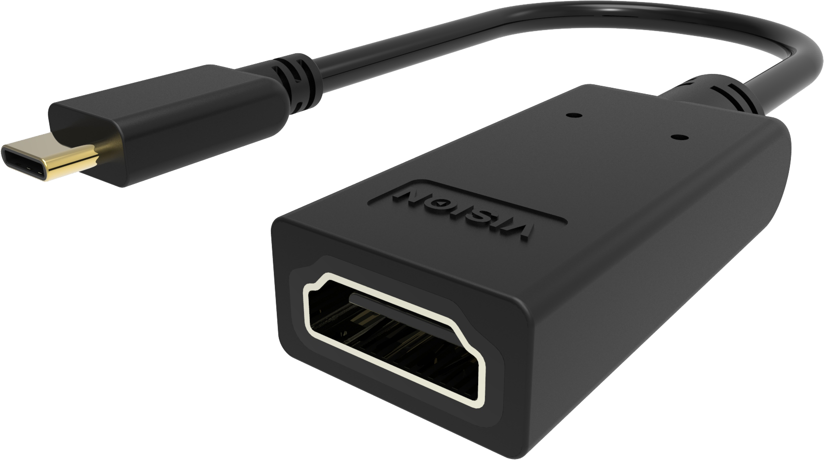 An image showing Black USB-C to HDMI Adaptor