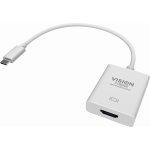 An image showing Adaptador USB-C para HDMI de qualidade profissional, branco