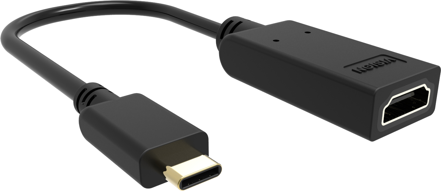 An image showing Black USB-C to 8K HDMI Adaptor