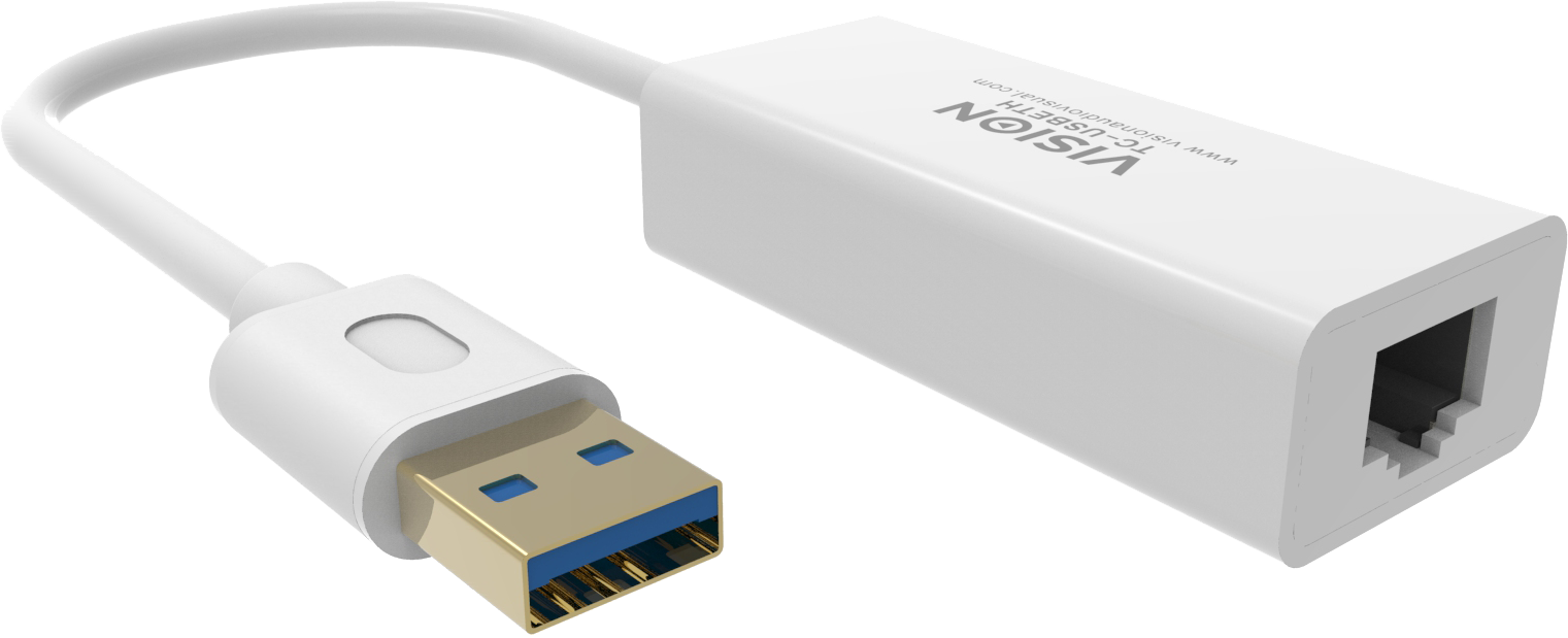 An image showing Adaptateur professionnel blanc USB 3.0 vers Ethernet