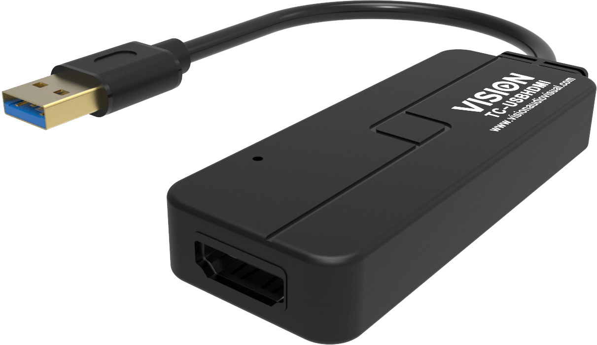 An image showing Black USB 3.0 to HDMI Adaptor