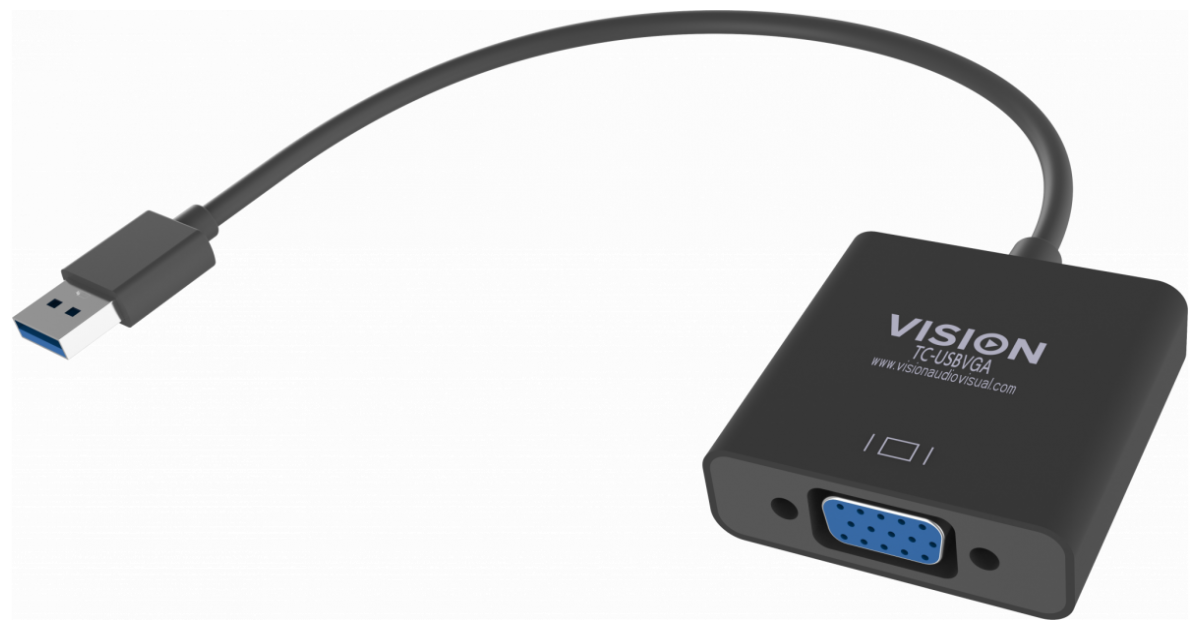 Usb Adapter Vision Driver Black USB 3.0 to VGA Adaptor | Vision Audio Visual