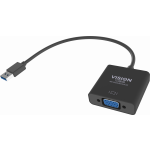 An image showing Adaptateur professionnel noir USB 3.0 vers VGA