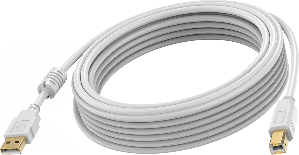 An image showing Cabo USB 2.0 de qualidade branco, 3 m (10 pés)