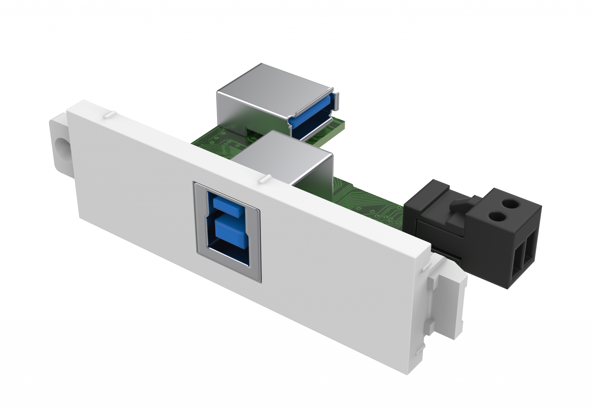 An image showing TC3 USB-B til USB-A-modul med aktivt forstærkerkredsløb