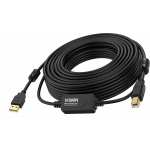 An image showing Cavo USB 2.0 nero da 10 m (33 piedi) con booster attivo