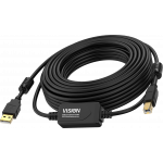 An image showing Black USB 2.0 Cable 10m (32.8ft) with active booster