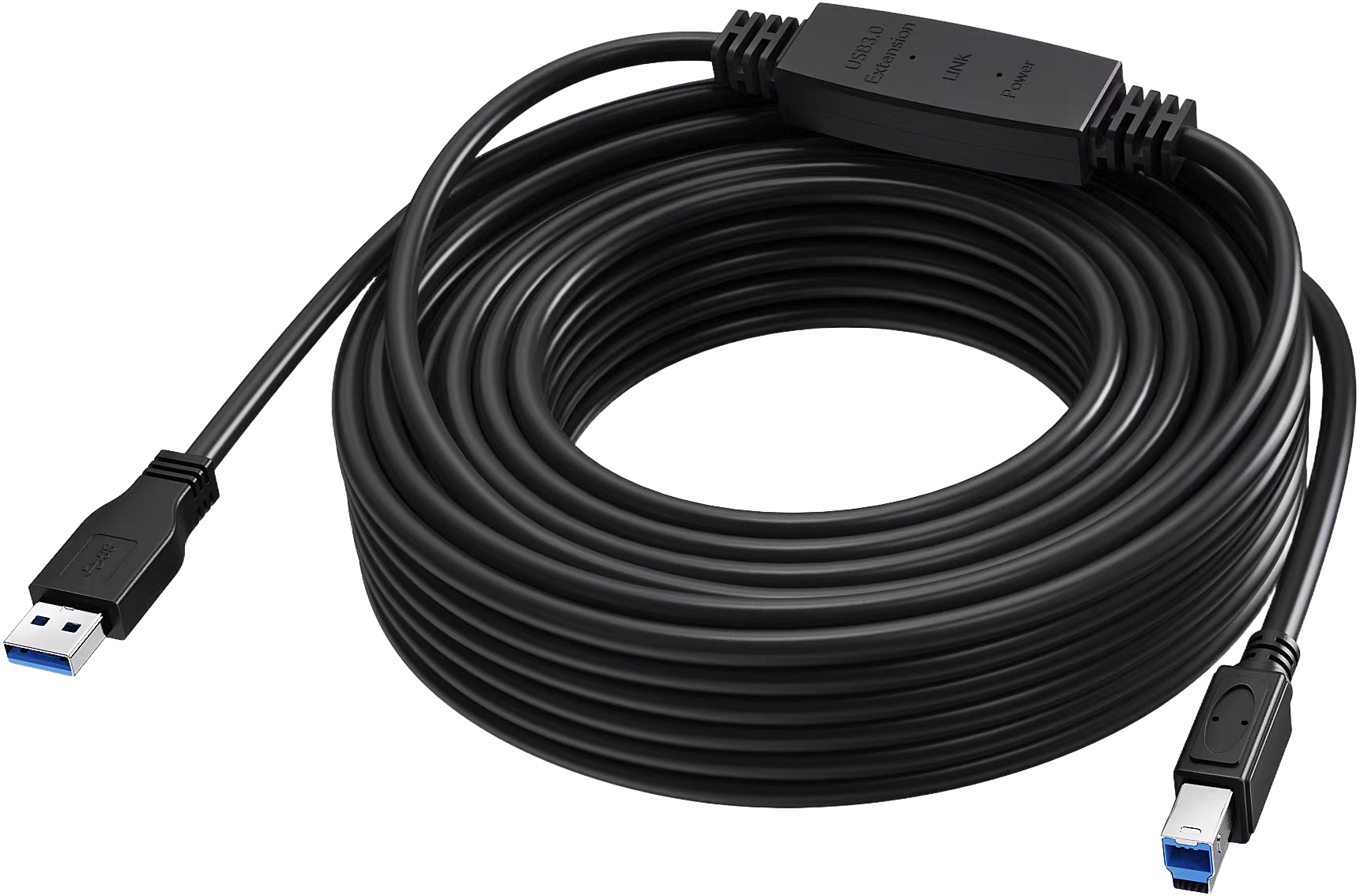 An image showing Cable USB 3.0 Negro 15m con amplificador activo