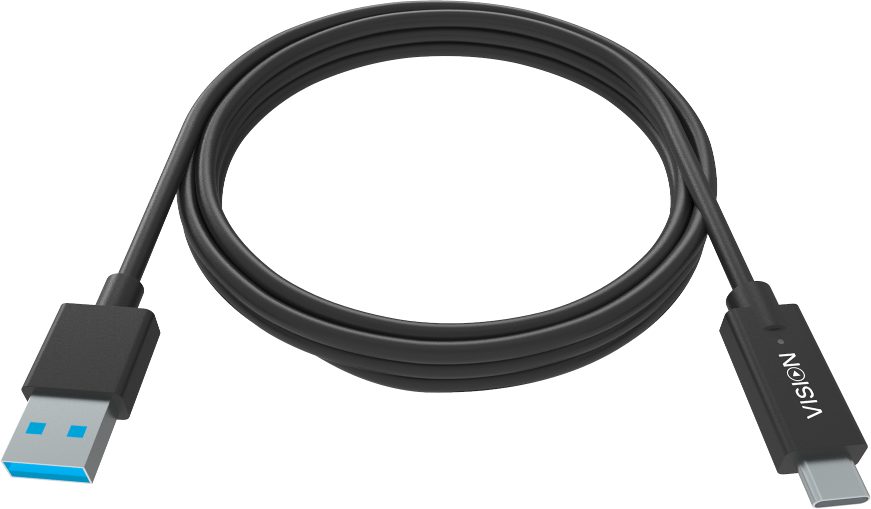 An image showing Black USB-C to USB 3.0A Cable 1m (3ft)