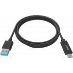 An image showing Black USB-C to USB 3.0A Cable 1m (3.2ft)