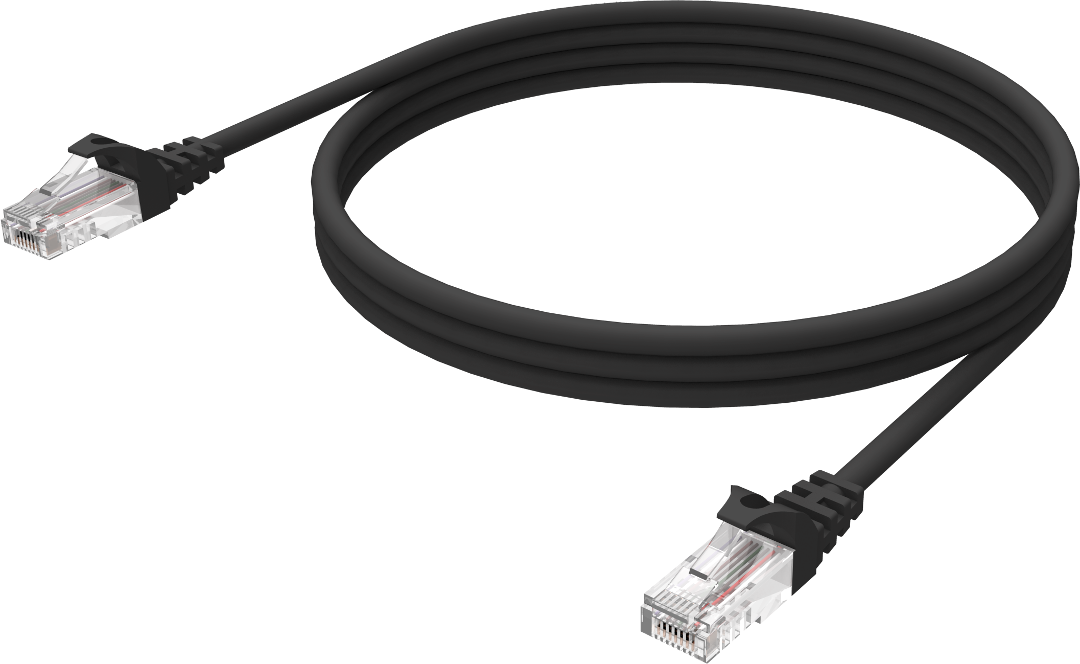 An image showing Professionelt Sort CAT6-kabel 2 m