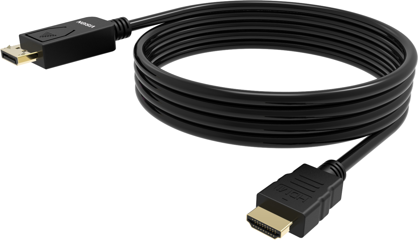 An image showing DisplayPort-zu-HDMI-Kabel 8K, 2 m, Schwarz