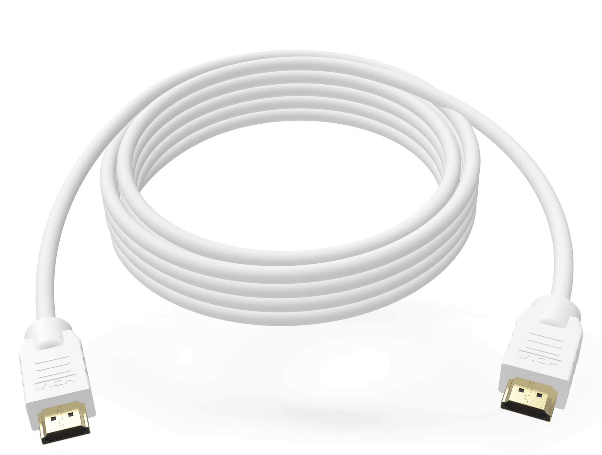 An image showing Cable blanco tipo HDMI de 2 m (7 pies)