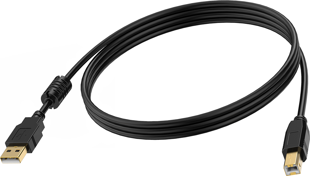 An image showing Black USB 2.0 Cable 2m (7 ft)