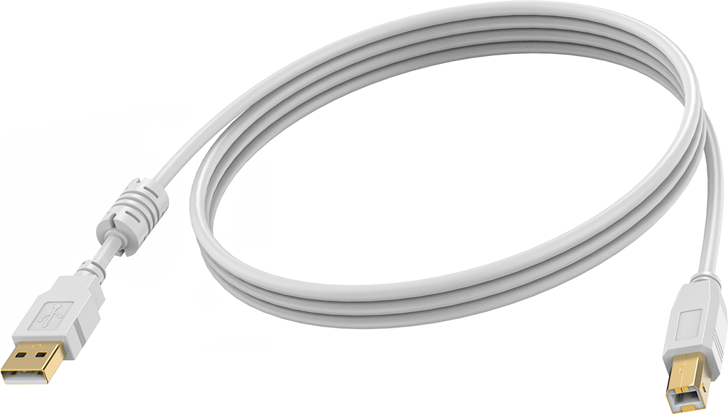 An image showing Hvid USB 2.0-kabel 2 m (7 fod)