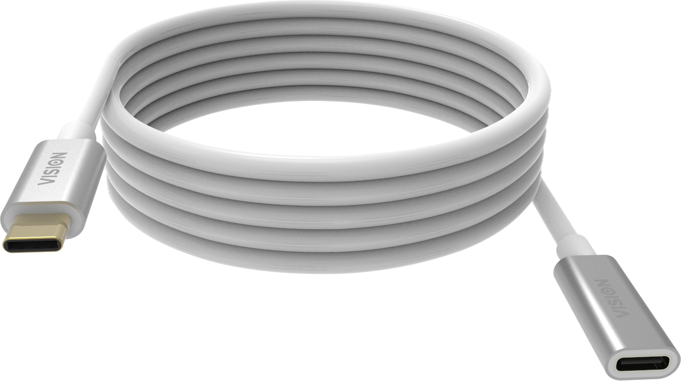 Câble de rallonge USB-C blanc 2 m (7 pi)