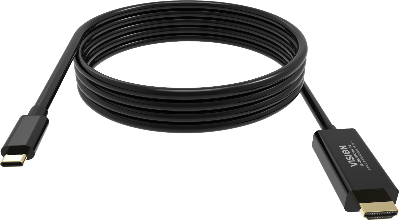 An image showing Black USB-C to HDMI Cable 2m (7ft)