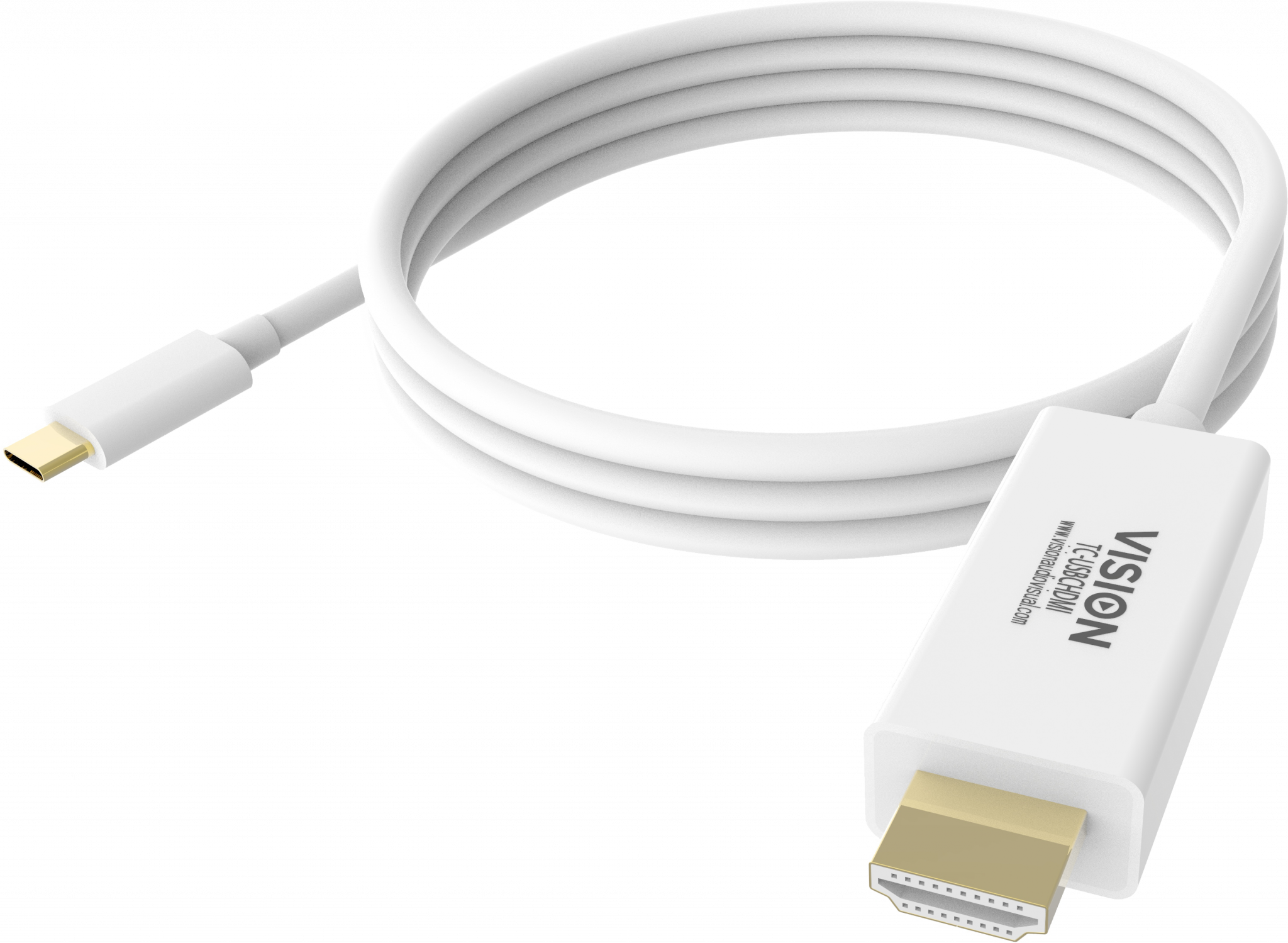 An image showing White USB-C to HDMI Cable