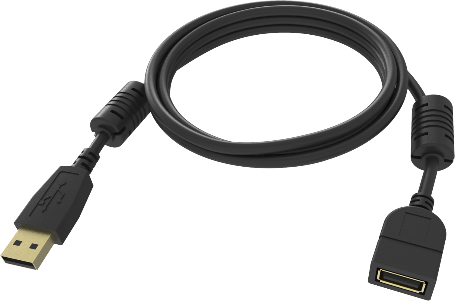 An image showing Sort USB 2.0-forlængerkabel 2 m (7ft)