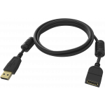 An image showing Black USB 2.0 Extension Cable 2m (6.5ft)