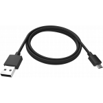 An image showing Black USB 2.0 Micro-B to USB-A Cable 2m (6.5ft)