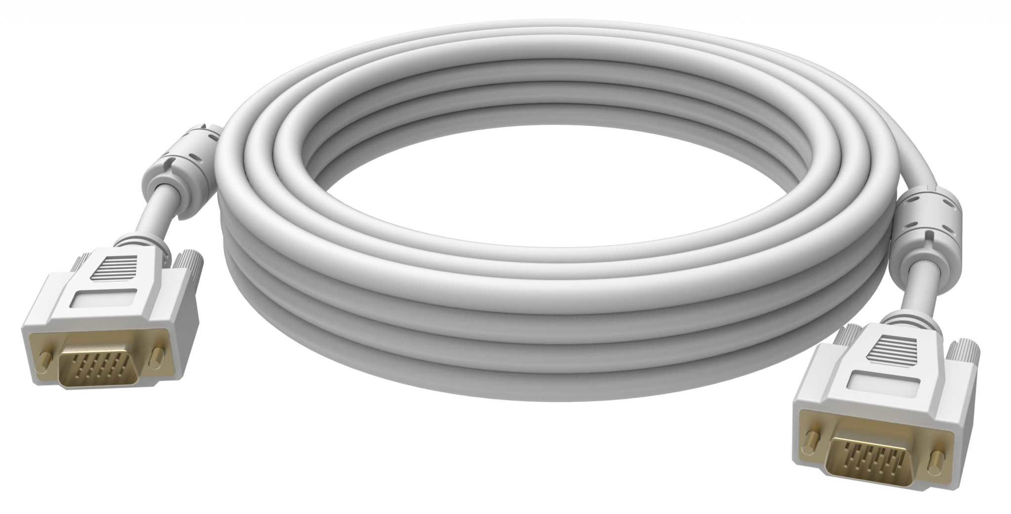 An image showing Cable blanco tipo VGA de 2 m (7 pies)
