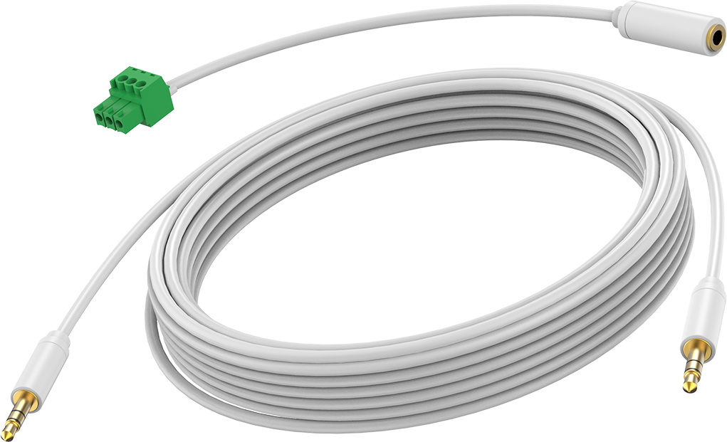 An image showing Cable blanco de miniconector de 3 m (10 pies)