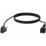 An image showing Cable de alimentación tipo «trébol» en negro y para la UE de 3 m