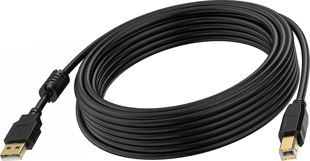 An image showing USB 2.0-Kabel, 3 m, Schwarz   (10 Fuß)