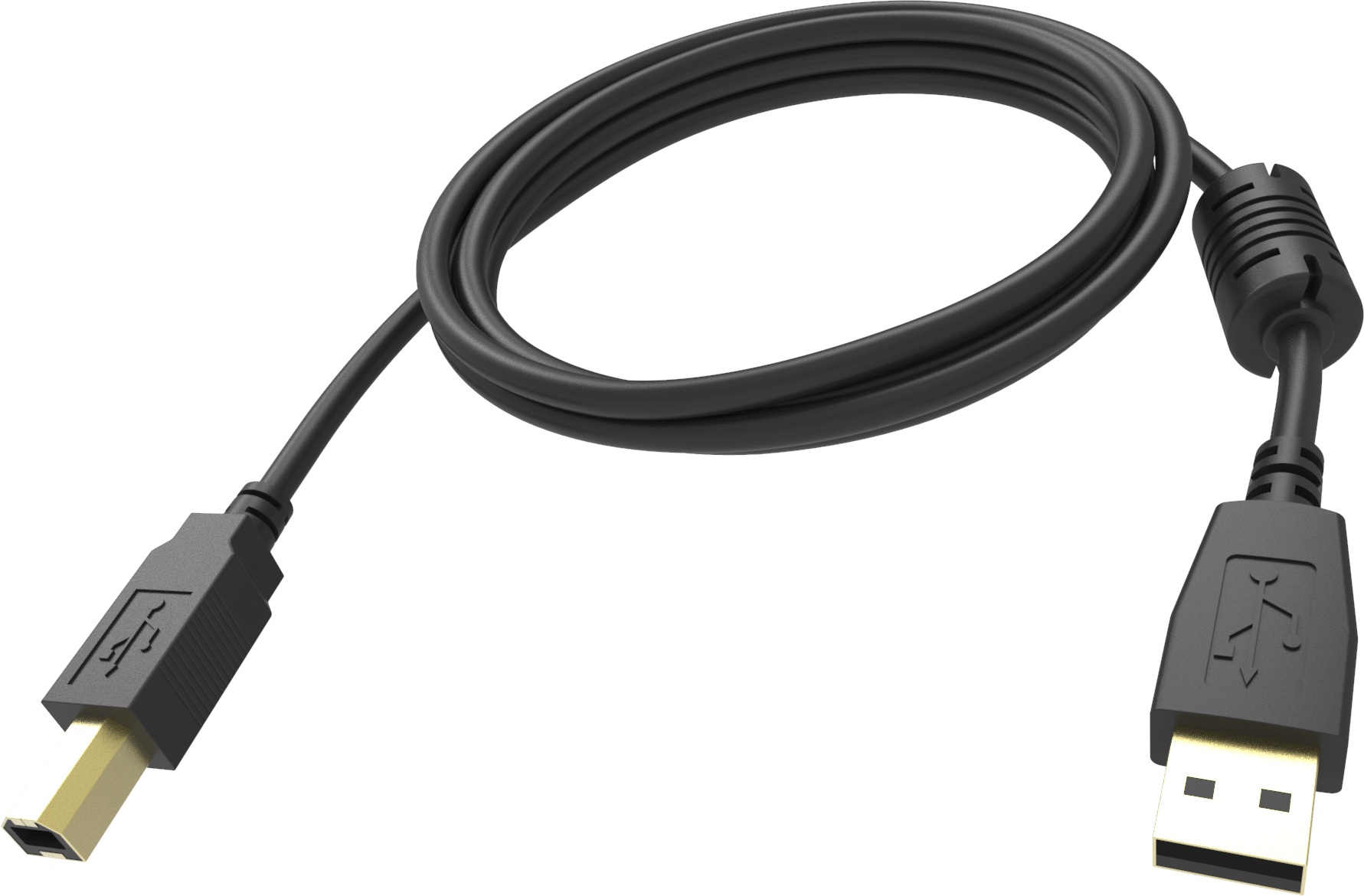 An image showing Sort USB 2.0-kabel 5 m  (16 fod)
