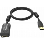 An image showing Professionelt Sort USB 2.0-forlængerkabel 5 m (16ft), med aktiv indbygget forstærker