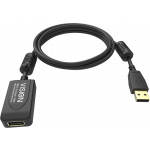 An image showing Black USB 2.0 Extension Cable 5m (16ft) with active booster