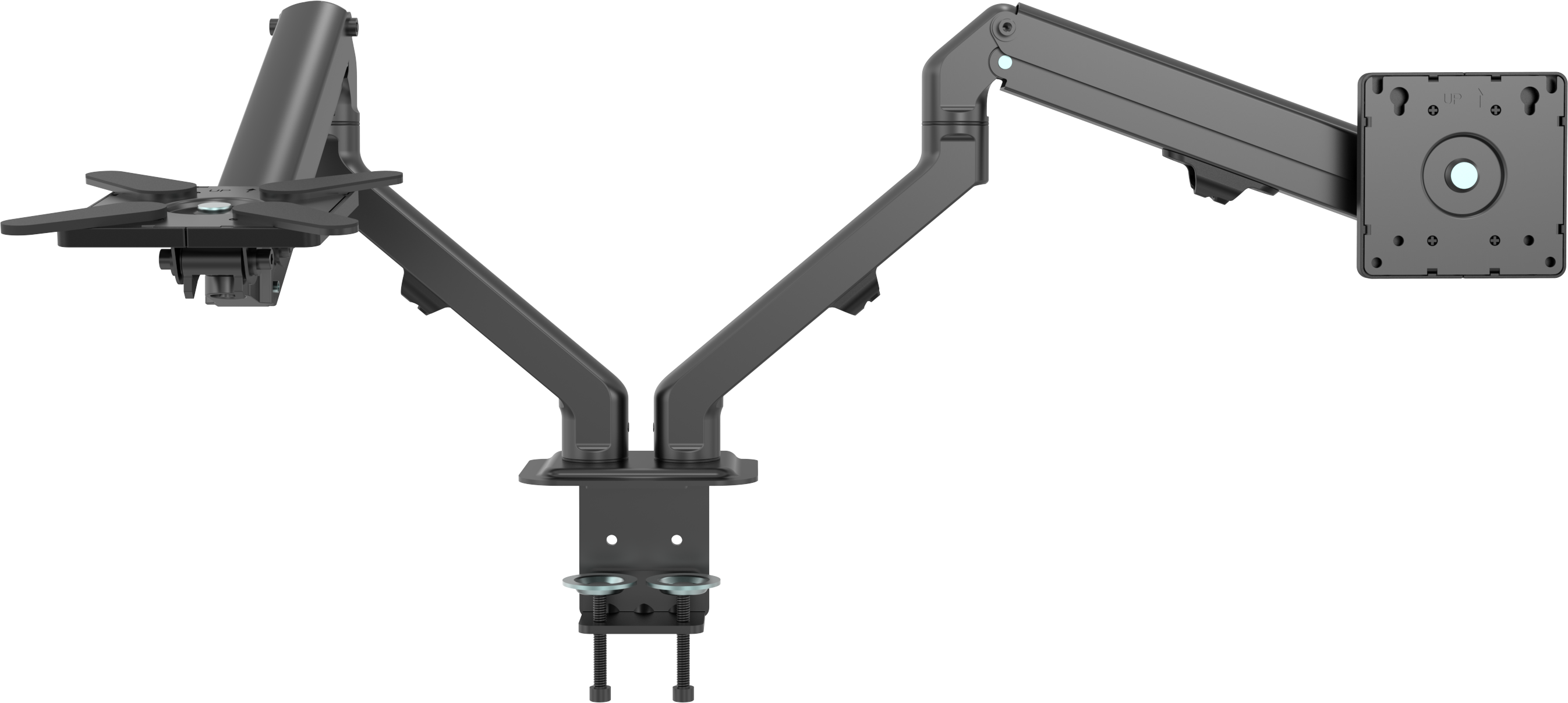 An image showing Black Monitor Desk Arm 100×100 Dual