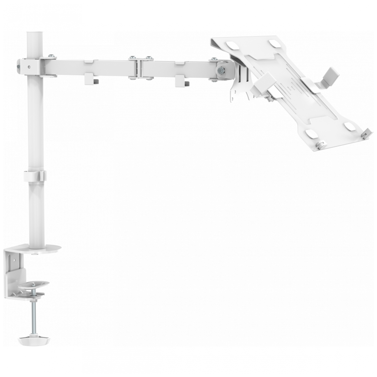 White Monitor Desk Post with shelf | Vision Audio Visual