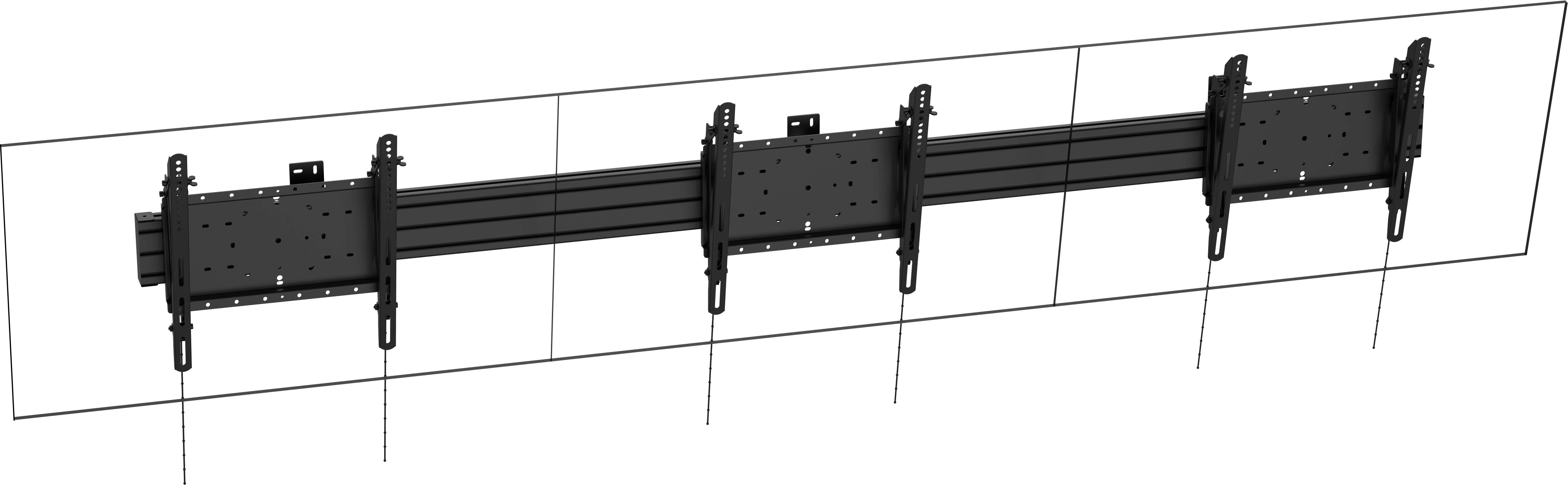An image showing VFM-MNU/L2X75 VFM-F50/DL Supporto a pavimento motorizzato per doppio pannello piatto